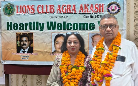 लायंस क्लब आगरा आकाश की बागडोर अनिल वार्ष्णेय के हाथ, बोले- सेवा को मिलेगा नया विस्तार