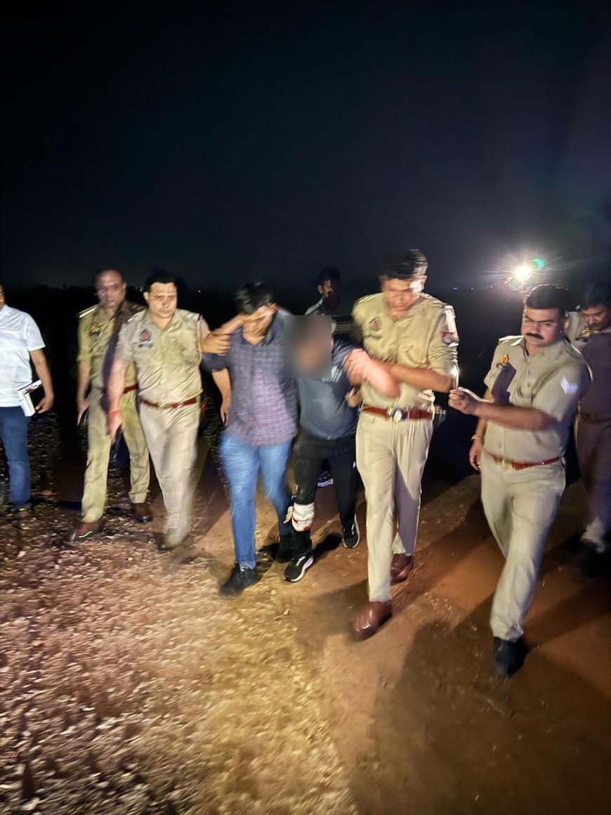 युवक पर फायरिंग करने वाले दो बदमाश पुलिस मुठभेड़ में घायल, गिरफ्तार