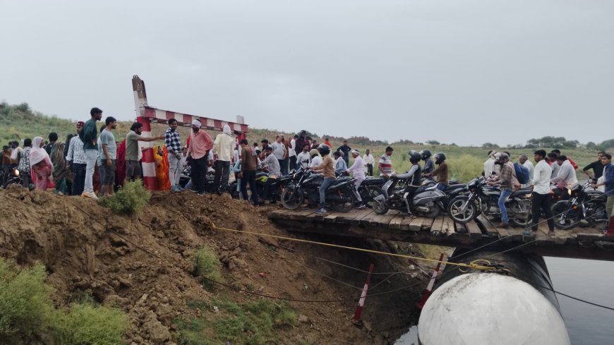 चंबल पौंटून पुल पर तेज आंधी का कहर: चार घंटे ठप रहा ट्रैफिक, लम्बा जाम