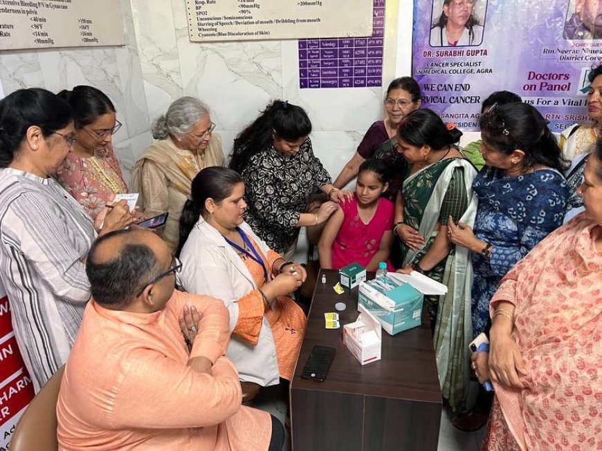 रोटरी क्लब के शिविर में 51 छात्राओं को सर्वाइकल कैंसर वैक्सीन के रूप में मिला स्वास्थ्य सुरक्षा कवच