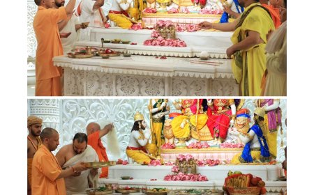 अयोध्या के श्रीराम मंदिर परिसर में राम दरबार सहित छह नव देवालयों की भव्य प्राण प्रतिष्ठा