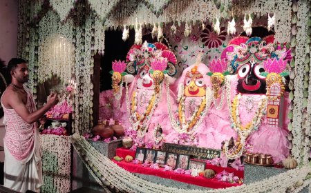 कमल पुष्पों से सुसज्जित श्रीजगन्नाथ मंदिर में निर्जला एकादशी पर भक्ति की गूंज