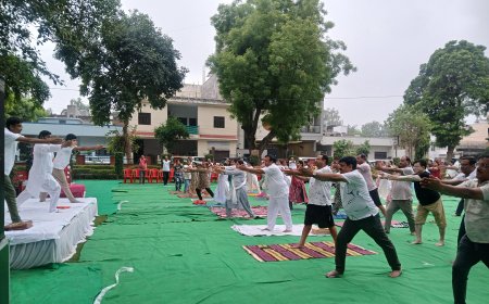 भाविप की अमृतम् शाखा ने योग दिवस की पूर्व संध्या पर आयोजित किया योग शिविर