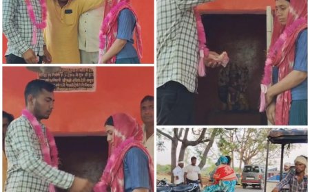 खेत में पकड़े गए, मंदिर में बंध गए! आगरा में ग्रामीणों ने रचाई प्रेमी युगल की शादी, बाइक से हुई विदाई