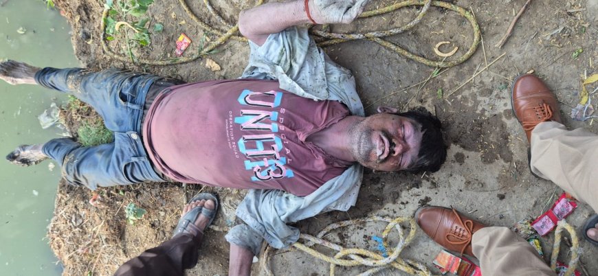 आगरा में महुअर गांव के तालाब में तैरता मिला अज्ञात युवक का शव