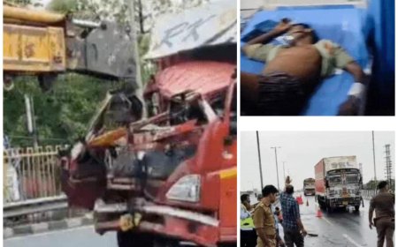 आगरा में हाईवे पर बेकाबू कंटेनर ने सफाई कर रहे मजदूरों को चपेट में लिया, पांच घायल