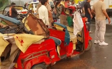 तेज रफ्तार ने ली तीन जिंदगियां: आगरा के एत्मादपुर कस्बे में अज्ञात वाहन ने ऒटो रौंद दिया