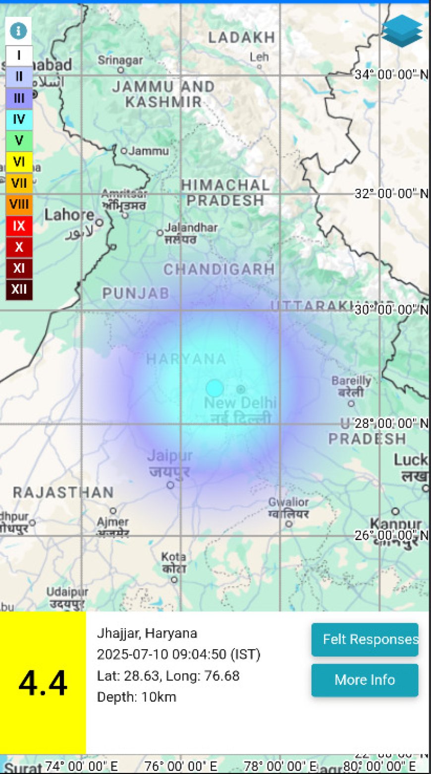 भूकंप के हल्के झटकों से हिले हरियाणा, दिल्ली-एनसीआर और वेस्ट यूपी, आगरा में भी महसूस हुए