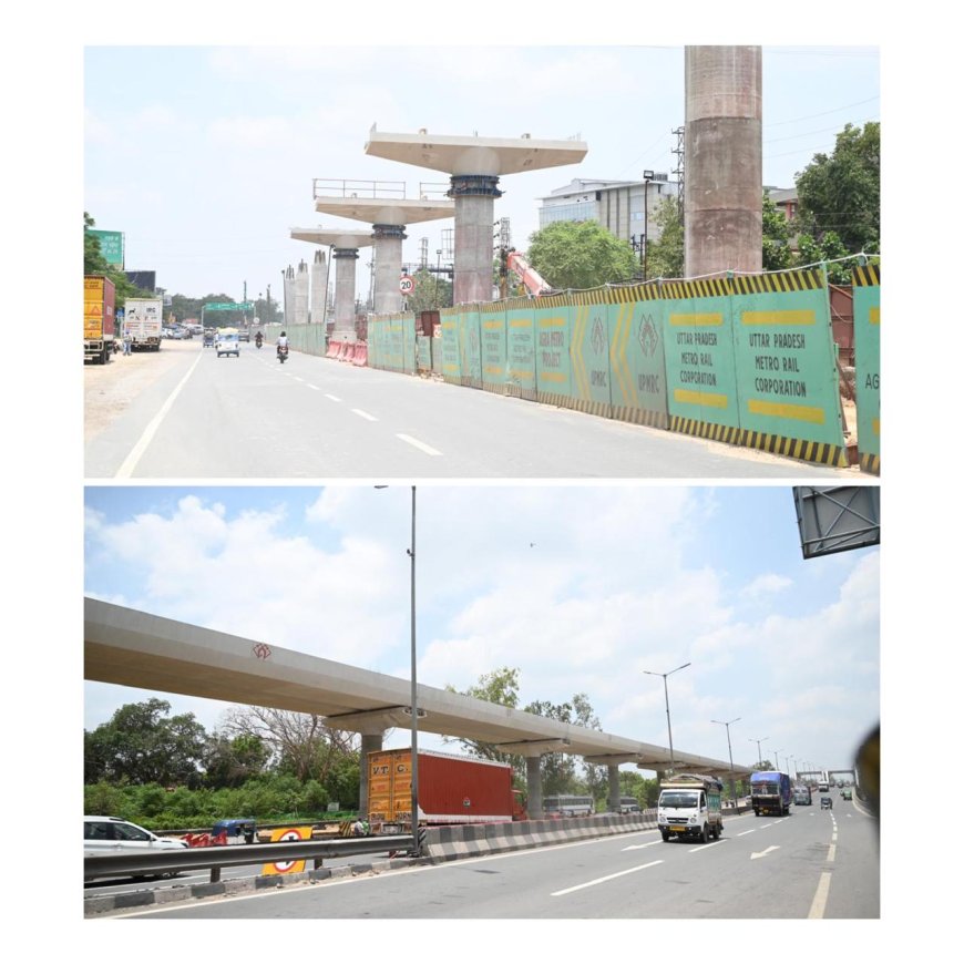 आगरा मेट्रो निर्माण को और मिली रफ्तार, खंदारी से सिकंदरा तक 506 पाइल का काम पूर्ण