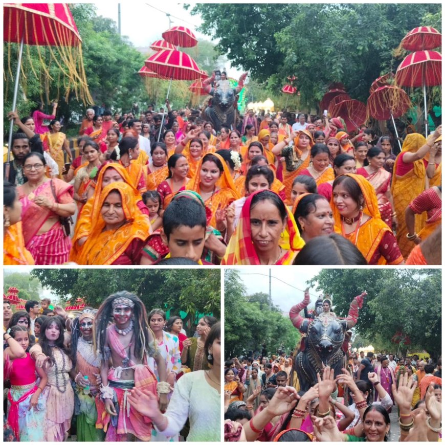 शिव महापुराण कथा व महा रुद्राभिषेक महोत्सव के चौथे दिन शिव बरात का दिव्य आयोजन