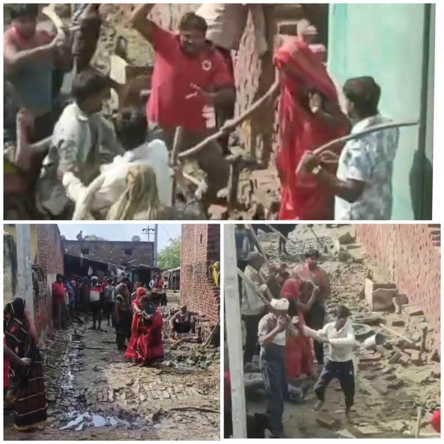 आगरा के बिलईपुरा में दरवाजा लगाने को लेकर भिड़े दो पक्ष, लाठी-डंडे चले, चार घायल