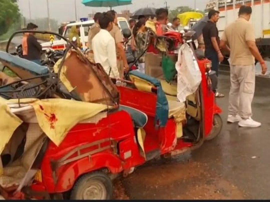तेज रफ्तार ने ली तीन जिंदगियां: आगरा के एत्मादपुर कस्बे में अज्ञात वाहन ने ऒटो रौंद दिया