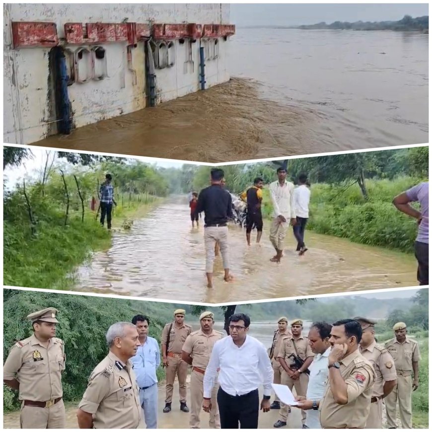 आगरा के पिनाहट क्षेत्र में चंबल का पानी खतरे के निशान से तीन मीटर ऊपर, गांव डूबे, पलायन शुरू