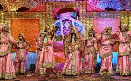 श्री गिरिराज जी सेवक मण्डल (परिवार) के नंदोत्सव में श्रृंगार, झांकी और कीर्तन से जीवंत हुआ द्वापर