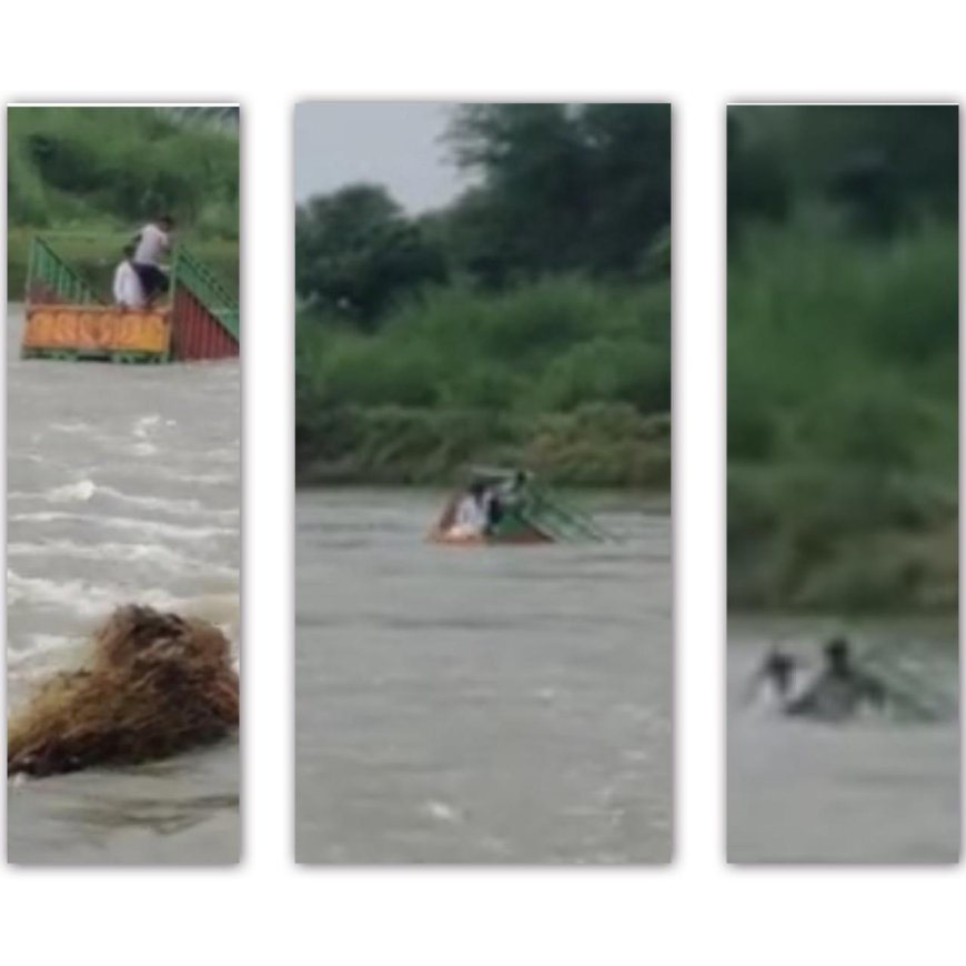 आगरा में तेज बहाव में बहा कैंटर, पार्वती नदी ने निगले दो युवक, शेष दो के लिए रेस्क्यू जारी