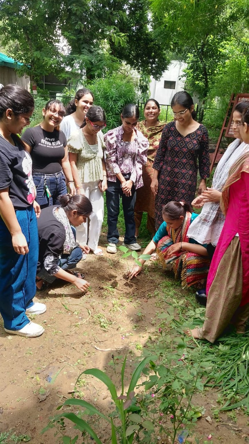 नवागंतुक विद्यार्थियों ने रोपे हरित भविष्य के बीज: विवि में पलाश और ढाक के पौधों का रोपण