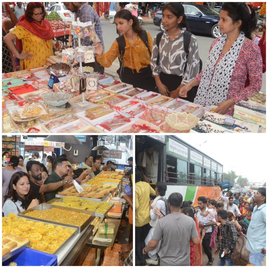 बारिश के बाद राखी की रौनक: बसें ठसाठस, घेवर साफ और जेल में भी बंधी राखियां