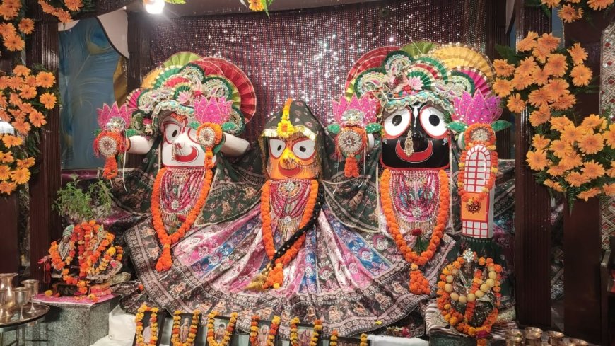 बलराम जयन्ती पर सूरजमुखी के पुष्पों से सजा श्री जगन्नाथ मंदिर, झूलन उत्सव का भव्य समापन