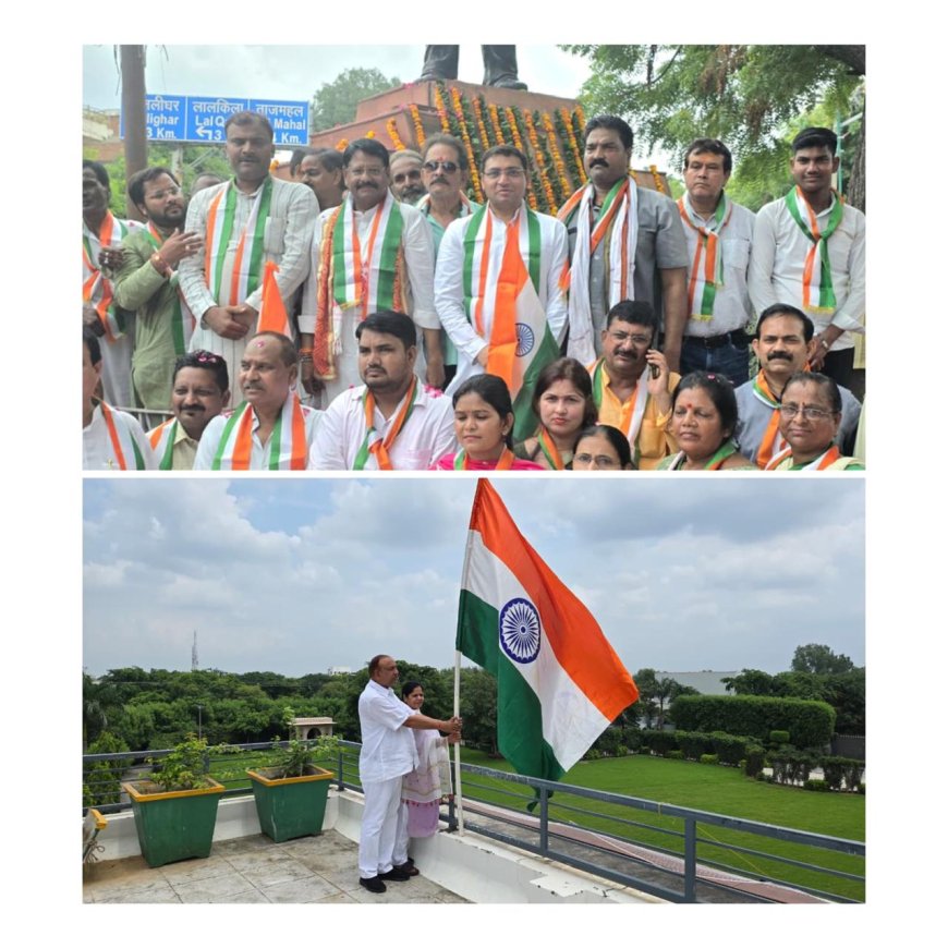 हर घर तिरंगा अभियानः भाजपा ने शहीद प्रतिमा की सफाई की, सांसद नवीन जैन ने फहराया तिरंगा