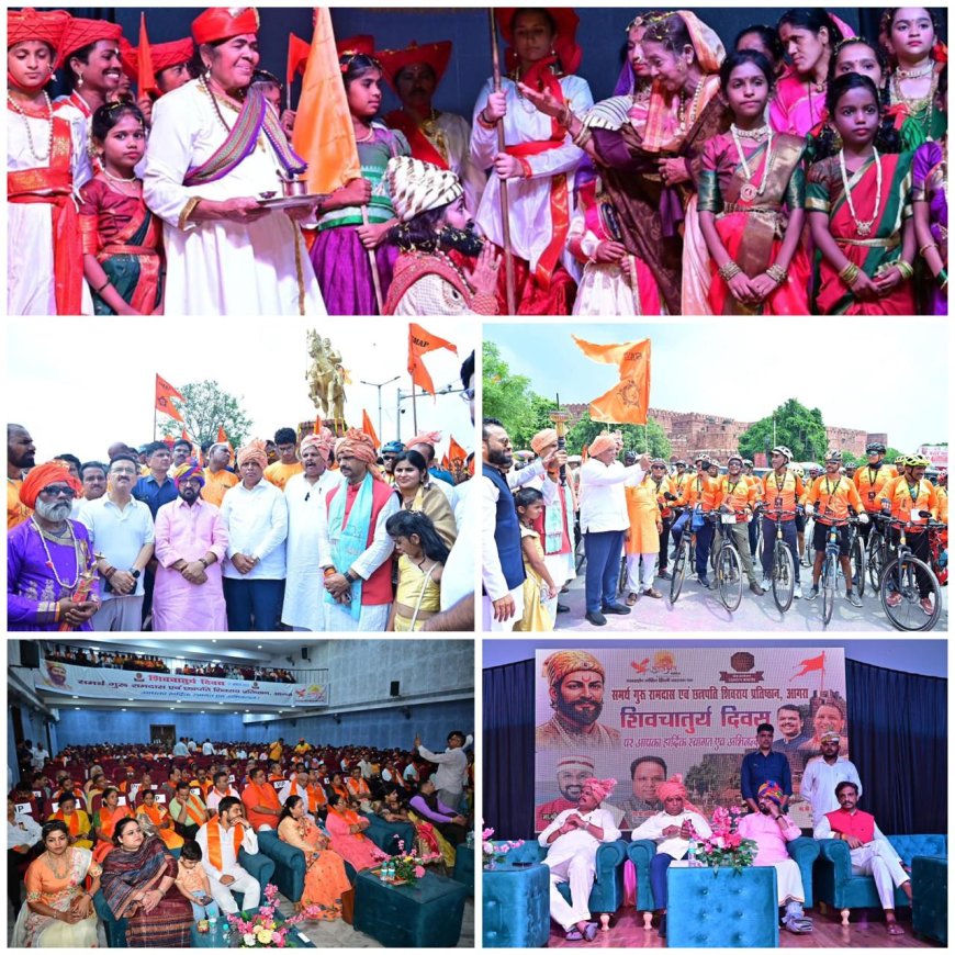 आगरा किला से गूंजी शिवाजी महाराज की शौर्य गाथाः सेनापतियों के वंशजों संग गरुड़क्षेप यात्रा शुरू