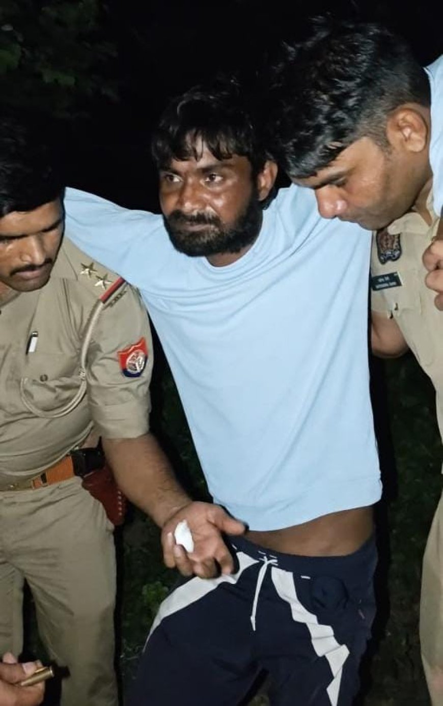 बाह पुलिस ने मुठभेड़ में ईनामी बदमाश को दबोचा, गोली लगने से घायल 