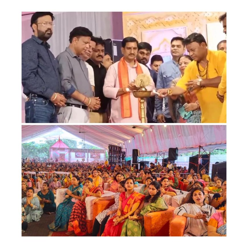 भगवान कृष्ण की कथा ही कथा है, बाकी सब व्यथा है, बल्केश्वर पार्क में पहले ही दिन पंडाल भरा   