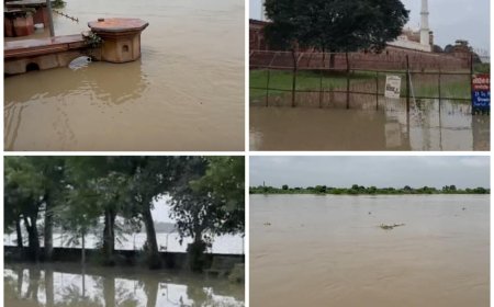 आगरा में यमुना खतरे के निशान से दो फुट ऊपर, ताजगंज मोक्षधाम डूबा, गांव खाली कराए जा रहे