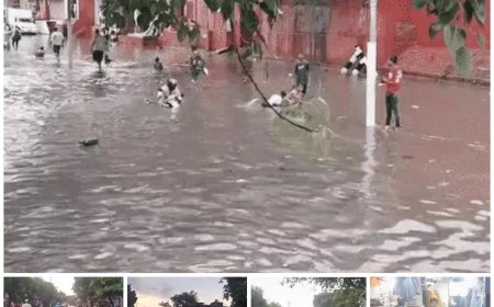 लागातार हो रही भारी बारिश से आगरा में जनजीवन अस्त-व्यस्त, बाजार जलमग्न, सड़कों पर जाम