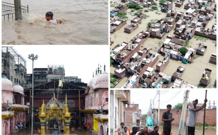 यमुना में बाढ़ से मथुरा बेहाल: घाट डूबे, खादर की कॊलोनियों के साथ दर्जनों गांव जलमग्न