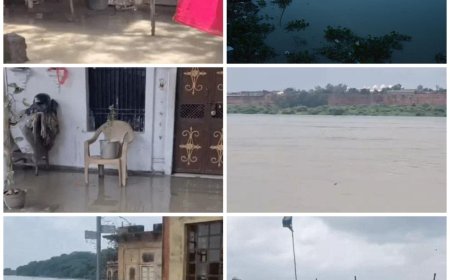 आगरा में यमुना का रौद्र रूपः कैलाश मंदिर समेत तमाम गांवों में घुसा बाढ़ का पानी, नाले बैक मार रहे   