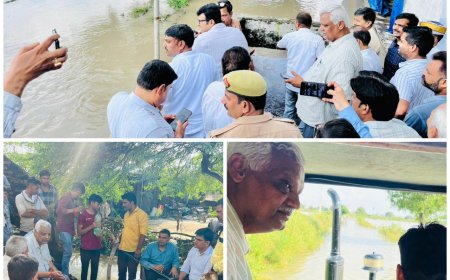 ट्रैक्टर पर सवार होकर बाढ़ पीड़ितों तक पहुंचे विधायक डॊ. धर्मपाल, डीएम-एसडीएम रहे साथ