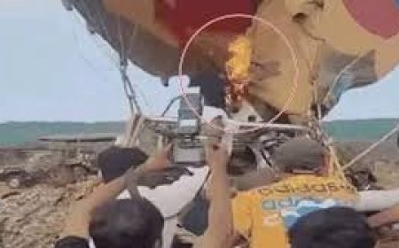 मंदसौर में मध्य प्रदेश के सीएम के हाट एयर बैलून में लगी आग, सुरक्षित उतारा गया