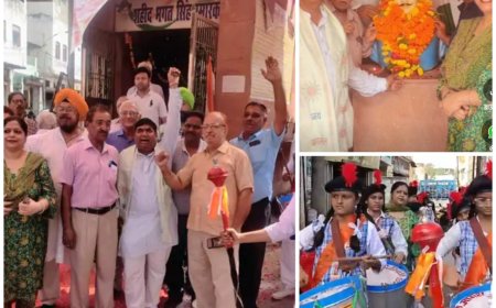 शहीद भगत सिंह जयंती पर नूरी दरवाजे पर गूंजे देशभक्ति के स्वर, निकाला गया मार्च