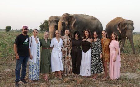 मिस यूनिवर्स ग्रेट ब्रिटेन  ने मथुरा में हाथी संरक्षण केंद्र का दौरा कर बढ़ाई वैश्विक जागरूकता