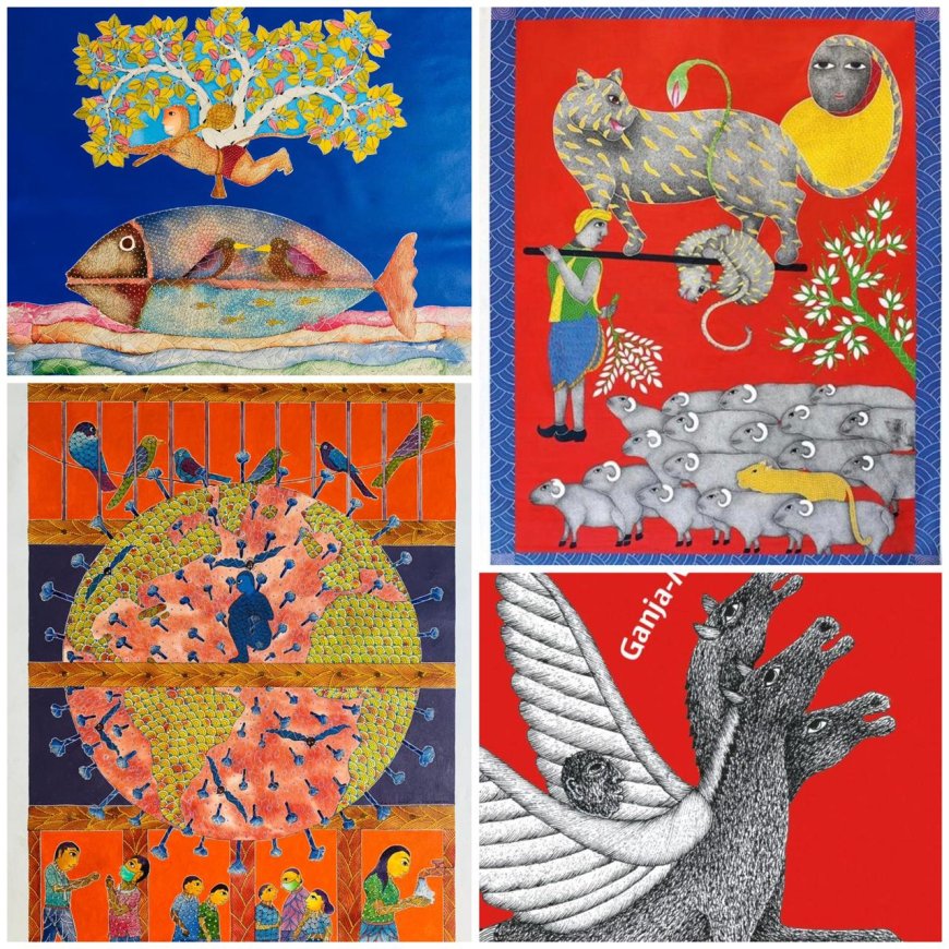 ललित कला संस्थान में गोंड पेंटिंग कार्यशालाः वेंकटरमन ने दी परंपरा और शैली की जानकारी