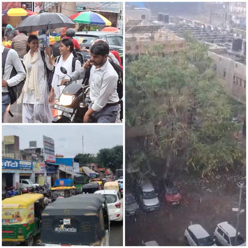 20 मिनट की झमाझम बारिश से आगरा में पानी ही पानी: हाईवे और एमजी रोड पर ट्रैफिक फंसा