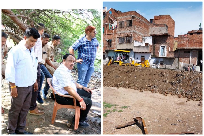 आगरा कॉलेज की 340 बीघा भूमि पर बाउंड्री निर्माण शुरू, अतिक्रमणकारियों की नींद उड़ाई
