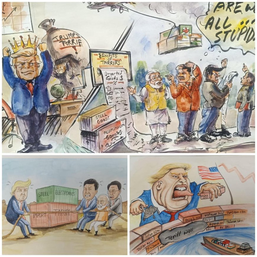 कार्टून प्रतियोगिता में दिखी छात्रों की सृजनात्मकता, सामाजिक सरोकारों को दी कला की अभिव्यक्ति