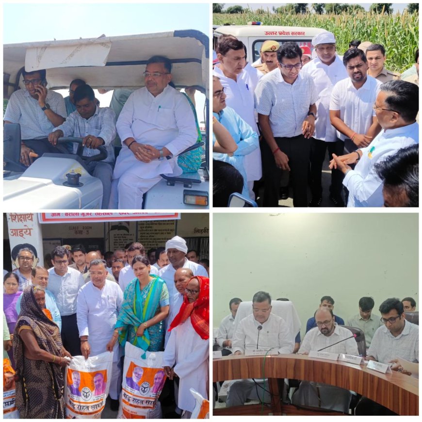 आगरा में बाढ़ पीड़ितों से मिले प्रभारी मंत्री, राहत का भरोसा, विकास कार्यों की सख्त समीक्षा