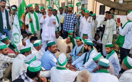 यमुना कटान और रहन कलां व रायपुर भूमि अधिग्रहण विवाद पर भाकियू का कलक्ट्रेट पर हल्ला बोल