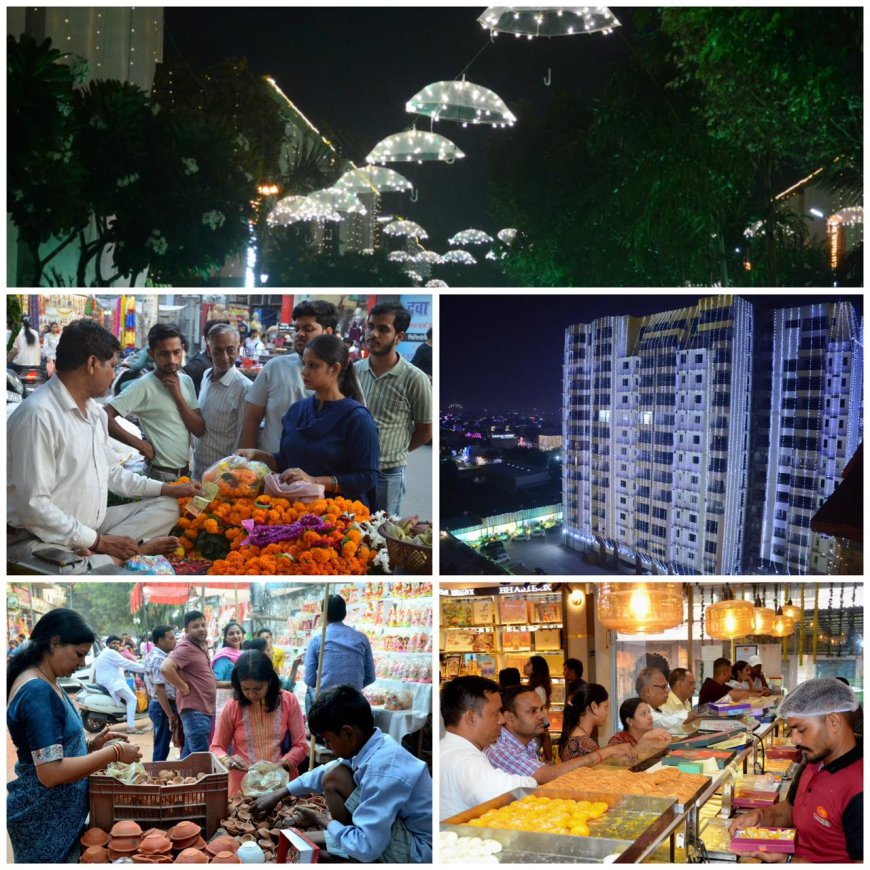 दीपों से दमका आगराः शहर भर में आतिशबाजी का धूमधड़ाका, घर-घर सजी रंगोली, बाजारों में भी रौनक