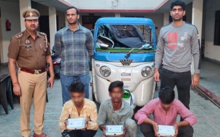 सिकंदरा क्षेत्र में घर में चोरी करने वाले तीन शातिर गिरफ्तार, 75 हजार नकद और ऑटो बरामद