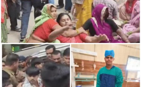 आगरा में हॉस्पिटल कर्मचारी की संदिग्ध मौत से बवाल, परिजनों ने सड़क जाम कर किया हंगामा, एंबुलेंस के टायर पंचर किए