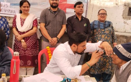 नेत्र परीक्षण शिविर में 250 से अधिक मरीजों की जांच, 50 को मिला निशुल्क चश्मा और दवाइयां