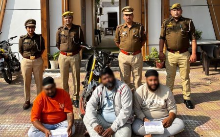 चेन खींचने के बाद दिल्ली के लुटेरे आगरा में फिर लौट आए थे लूट के मिशन पर: जगदीशपुरा पुलिस ने तीन बदमाश दबोचे, लूट की बाइक और नकदी बरामद