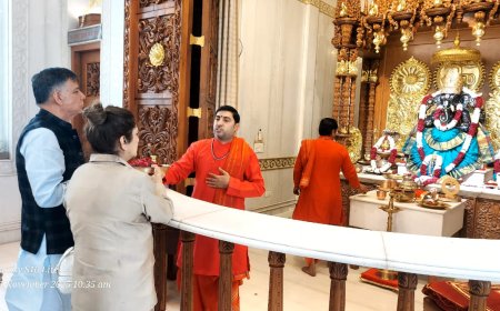 विधानसभाध्यक्ष महाना ने किया श्री वरद वल्लभा महागणपति मंदिर में पूजन, यात्रा के बीच लिया आशीर्वाद