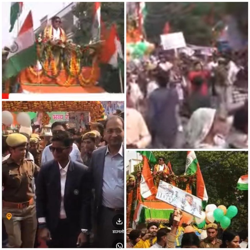 ताज नगरी में दीप्ति के स्वागत और  रोड शो में उमड़ा जनसैलाब, सजे रास्ते, नाचे लोग, महिला शक्ति को सलाम