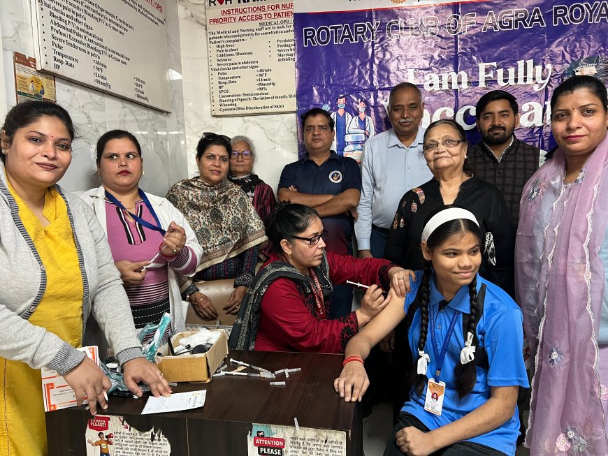 सर्वाइकल कैंसर से को रोटरी क्लब रॉयल ने छात्राओं को दी एचपीवी वैक्सीन की आखिरी खुराक