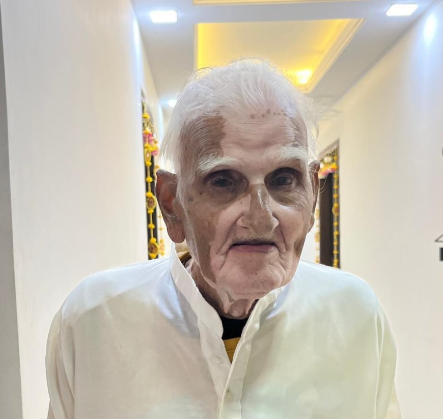 वृंदावन के 96 वर्षीय लोकतंत्र सेनानी रामप्रकाश गर्ग ने दी देहदान की अमर सीख