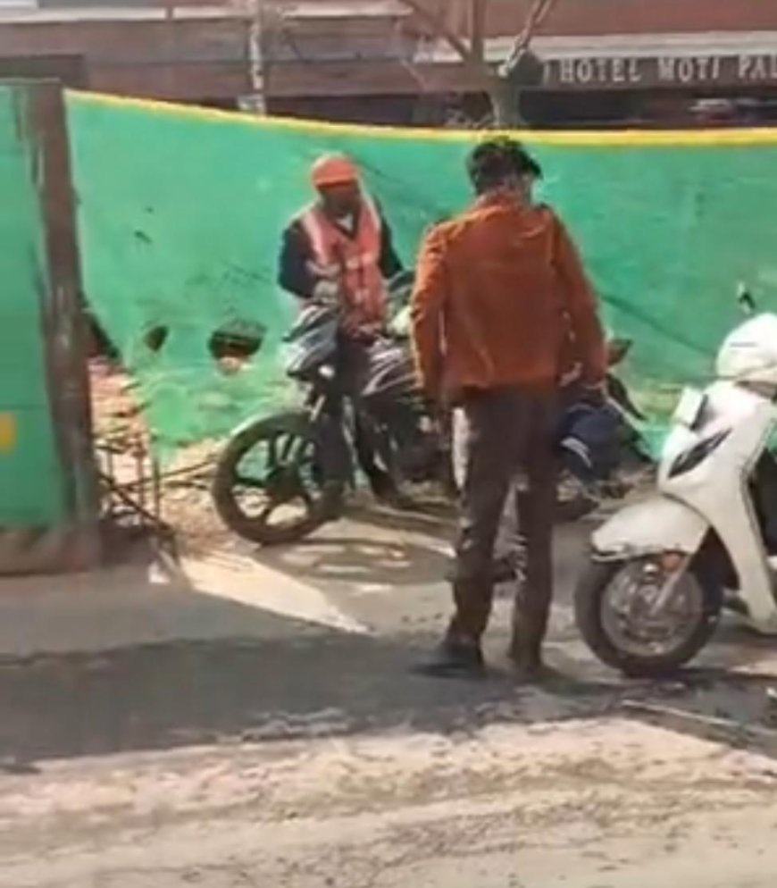 एमजी रोड पर अफरा-तफरी, मेट्रो निर्माण क्षेत्र में निकला तार, बाइक फँसकर दो युवक गिरे, सुरक्षा इंतज़ामों पर उठे सवाल